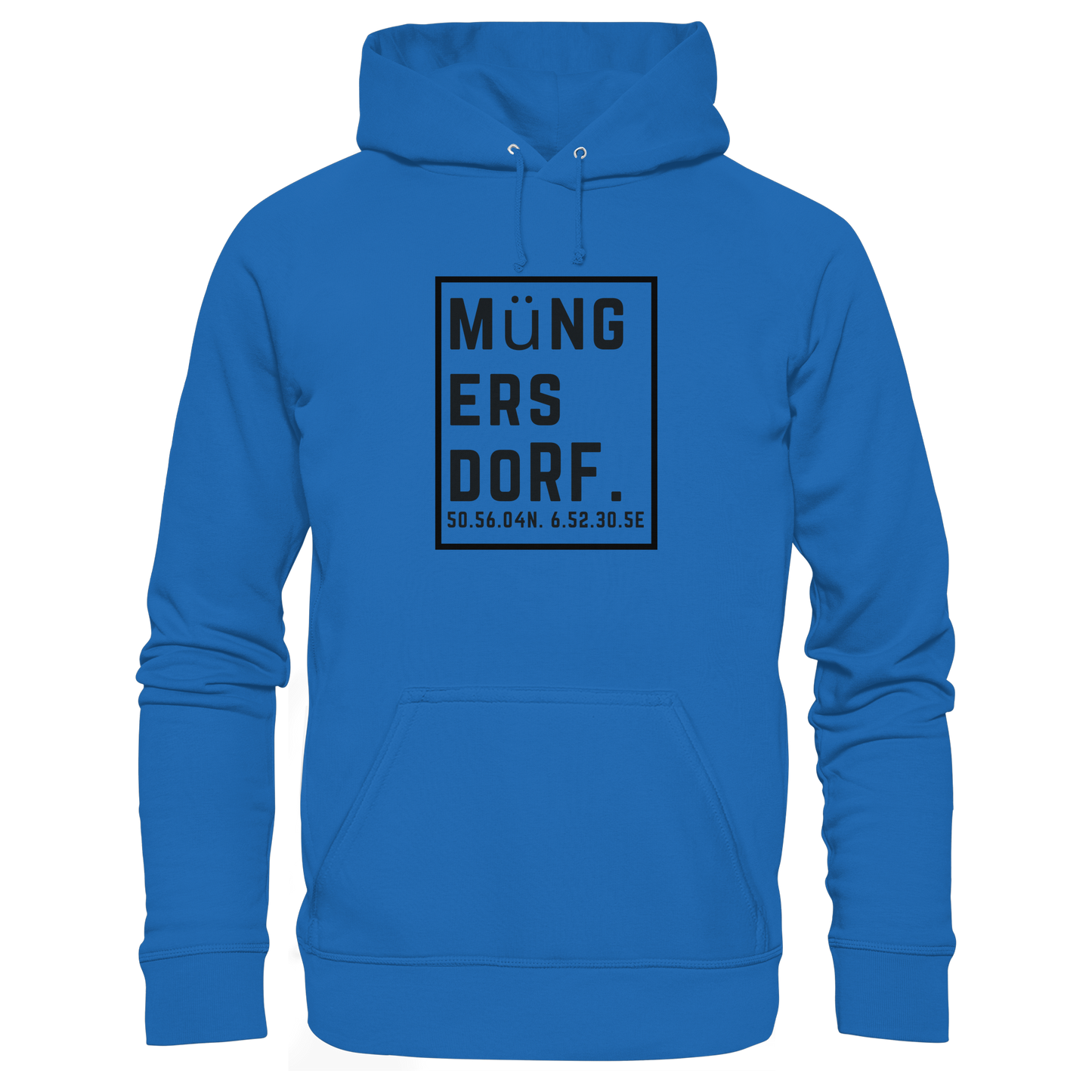 Müngersdorf Koordinaten (großer Druck auf der Brust) - Premium Unisex Hoodie