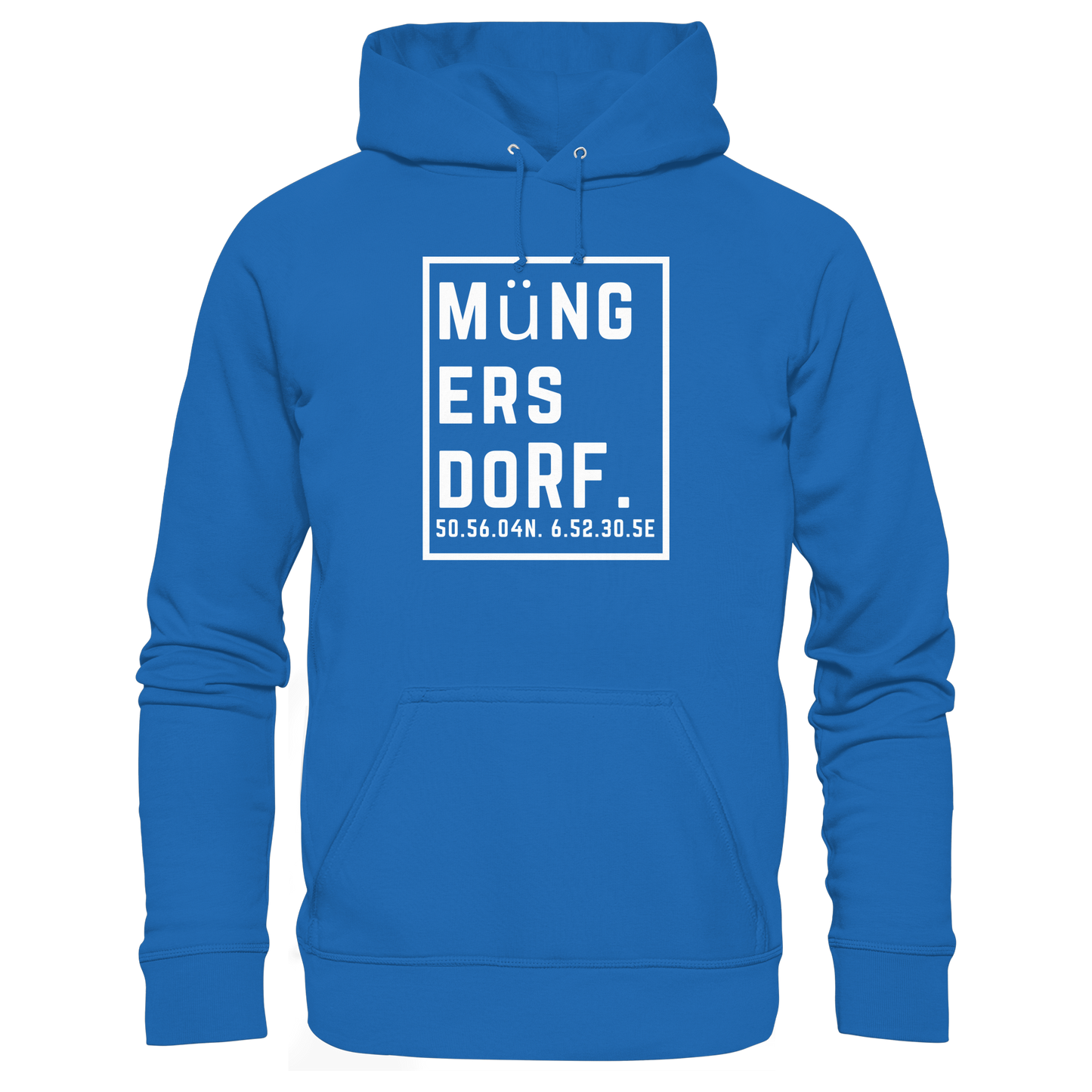 Müngersdorf Koordinaten (großer Druck auf der Brust) - Premium Unisex Hoodie