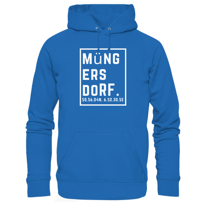 Müngersdorf Koordinaten (großer Druck auf der Brust) - Premium Unisex Hoodie