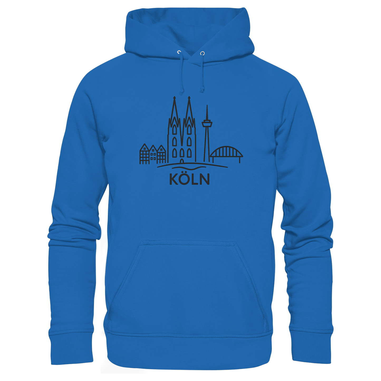 Köln Skyline (großer Druck auf der Brust) - Premium Unisex Hoodie