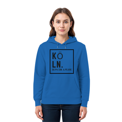 Köln Koordinaten (großer Druck auf der Brust) - Premium Unisex Hoodie