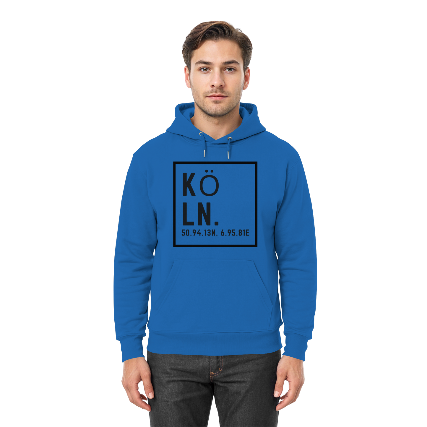 Köln Koordinaten (großer Druck auf der Brust) - Premium Unisex Hoodie
