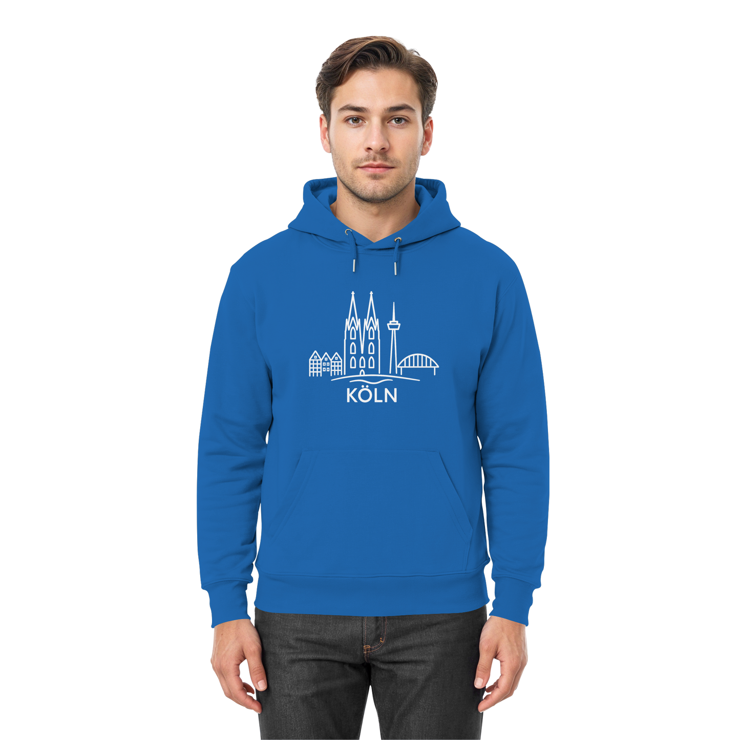 Köln Skyline (großer Druck auf der Brust) - Premium Unisex Hoodie
