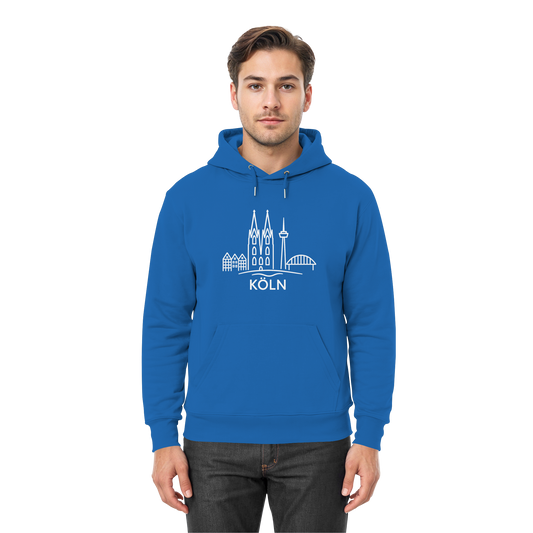 Köln Skyline (großer Druck auf der Brust) - Premium Unisex Hoodie