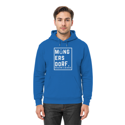 Müngersdorf Koordinaten (großer Druck auf der Brust) - Premium Unisex Hoodie