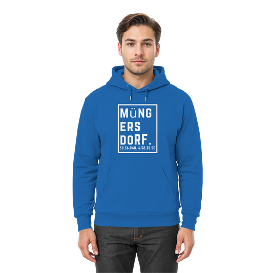 Müngersdorf Koordinaten (großer Druck auf der Brust) - Premium Unisex Hoodie