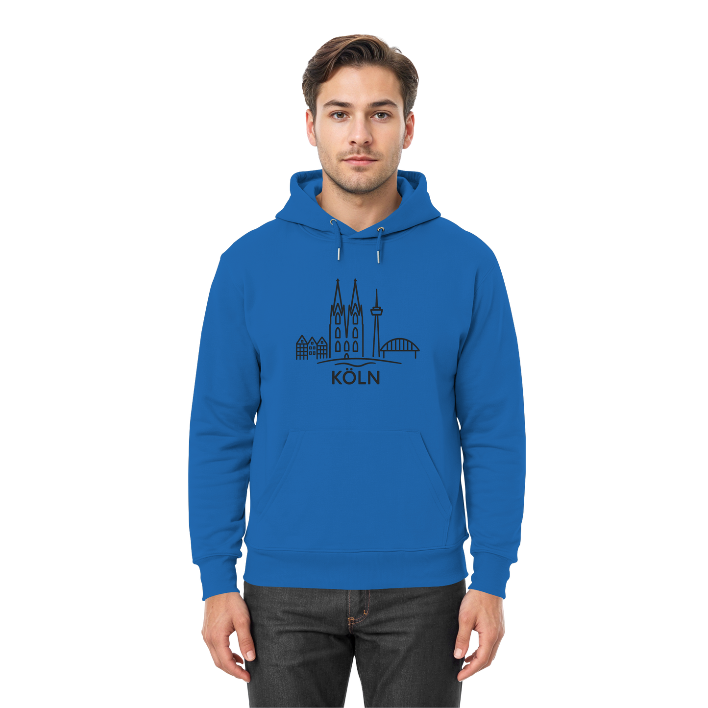 Köln Skyline (großer Druck auf der Brust) - Premium Unisex Hoodie