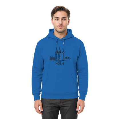 Köln Skyline (großer Druck auf der Brust) - Premium Unisex Hoodie