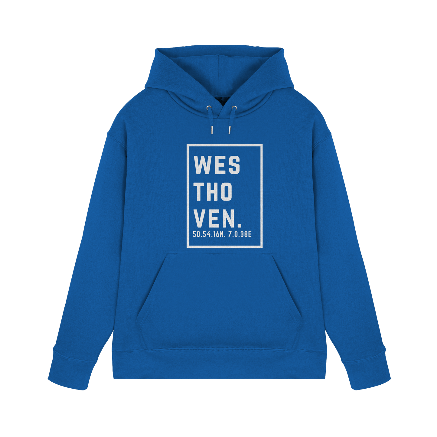 Westhoven Koordinaten (großer Druck auf der Brust) - Premium Unisex Hoodie