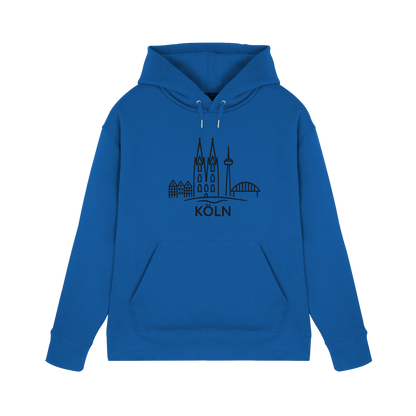 Köln Skyline (großer Druck auf der Brust) - Premium Unisex Hoodie