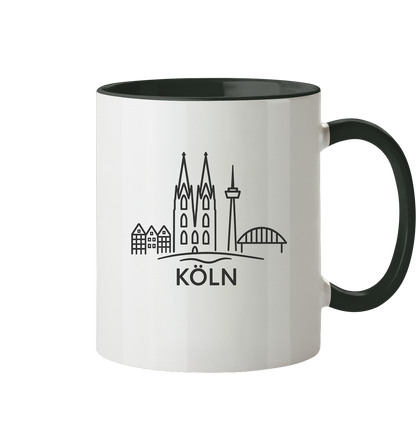 Köln Skyline (Druck) - Tasse zweifarbig
