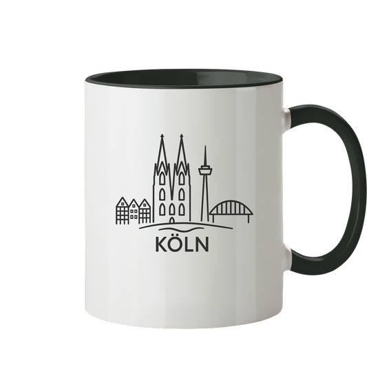 Köln Skyline (Druck) - Tasse zweifarbig