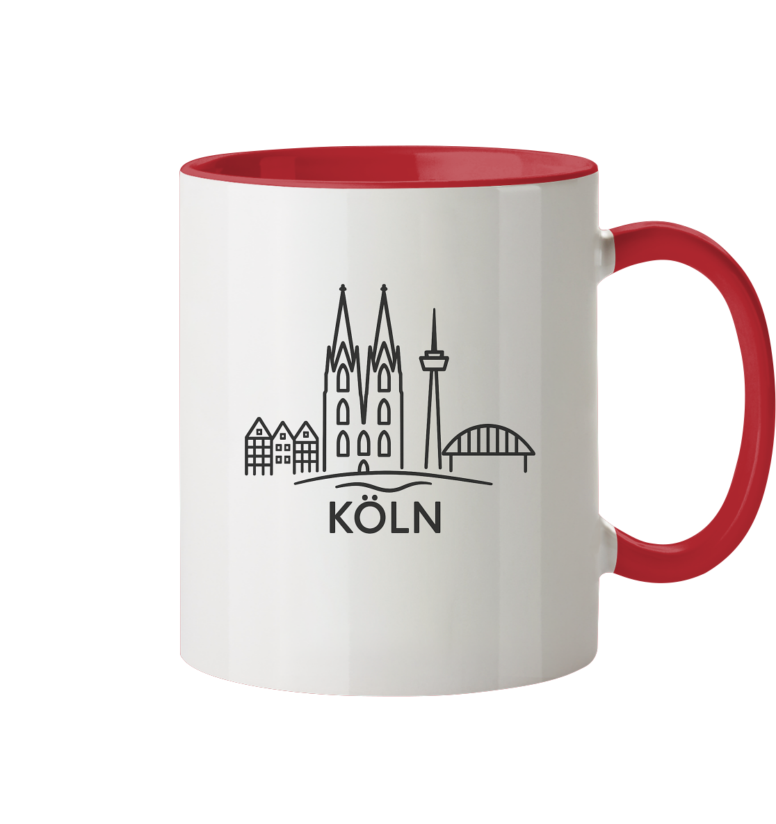 Köln Skyline (Druck) - Tasse zweifarbig