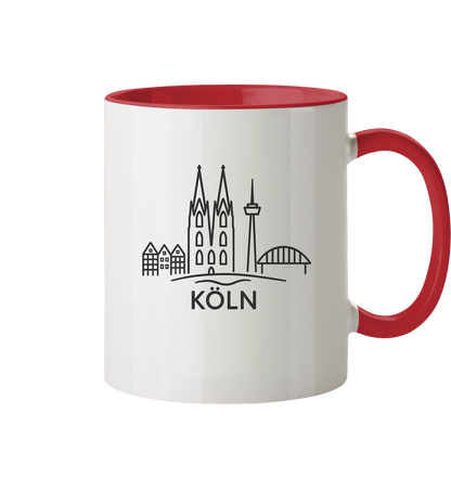 Köln Skyline (Druck) - Tasse zweifarbig