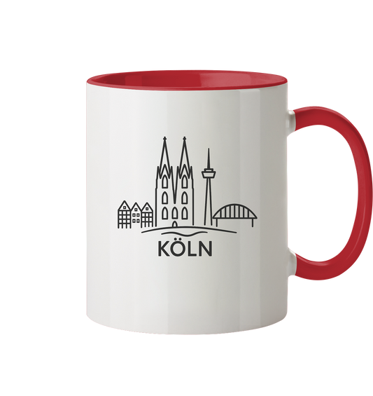 Köln Skyline (Druck) - Tasse zweifarbig