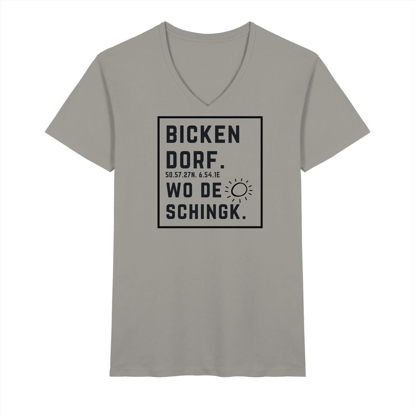Wo de Sonn schingk - Bickendorf Druck  - V-Neck Shirt