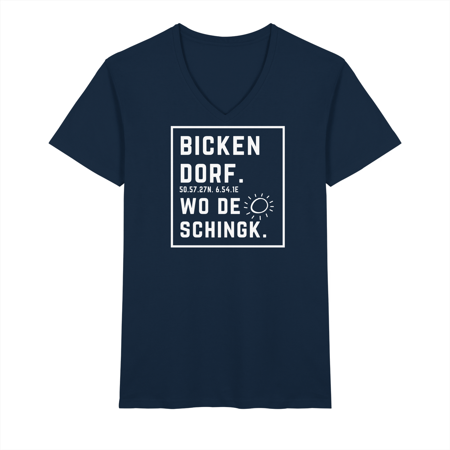 Wo de Sonn schingk - Bickendorf Druck - V-Neck Shirt