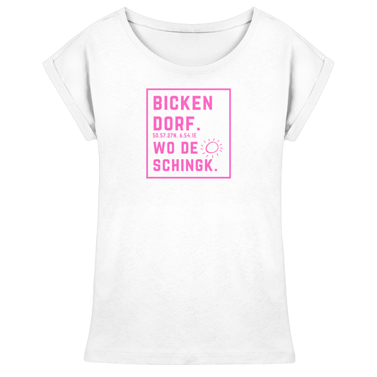 Wo de Sonn schingk - Bickendorf Druck  - Womens Extended Shoulder T-Shirt