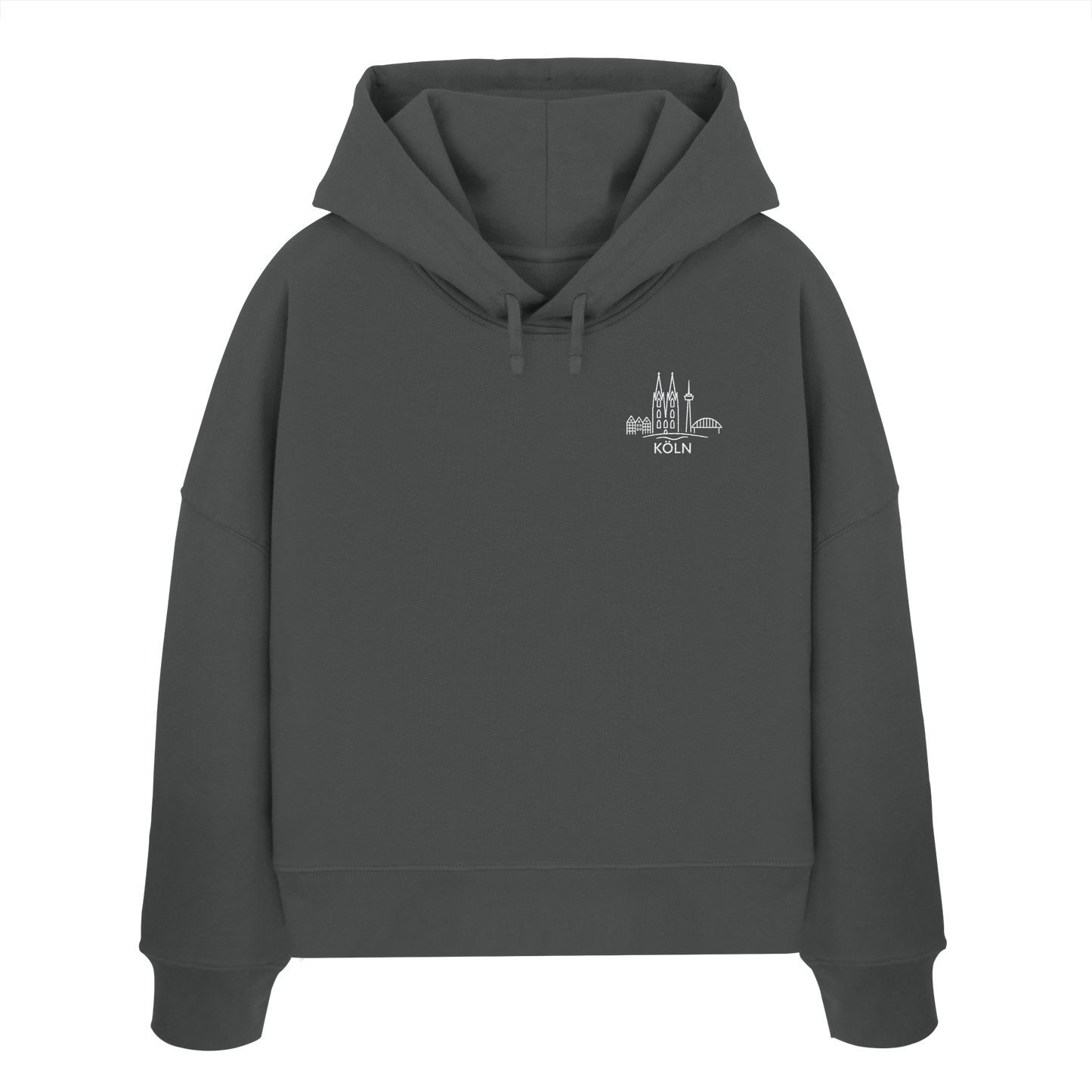 Köln Skyline Stick - Womens Organic Boxcut Hoodie