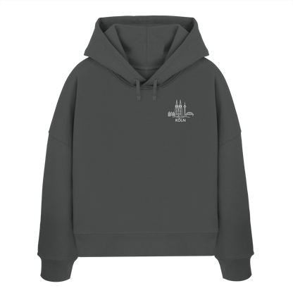 Köln Skyline Stick - Womens Organic Boxcut Hoodie