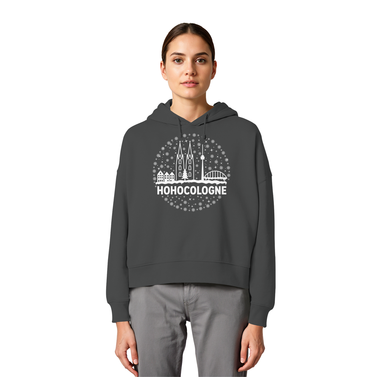HOHOCologne Druck - Womens Organic Boxcut Hoodie