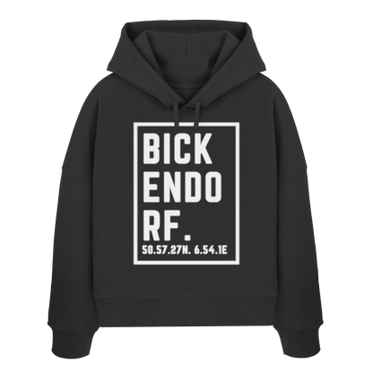 Bickendorf Koordinaten (großer Druck auf der Brust) - Womens Organic Boxcut Hoodie