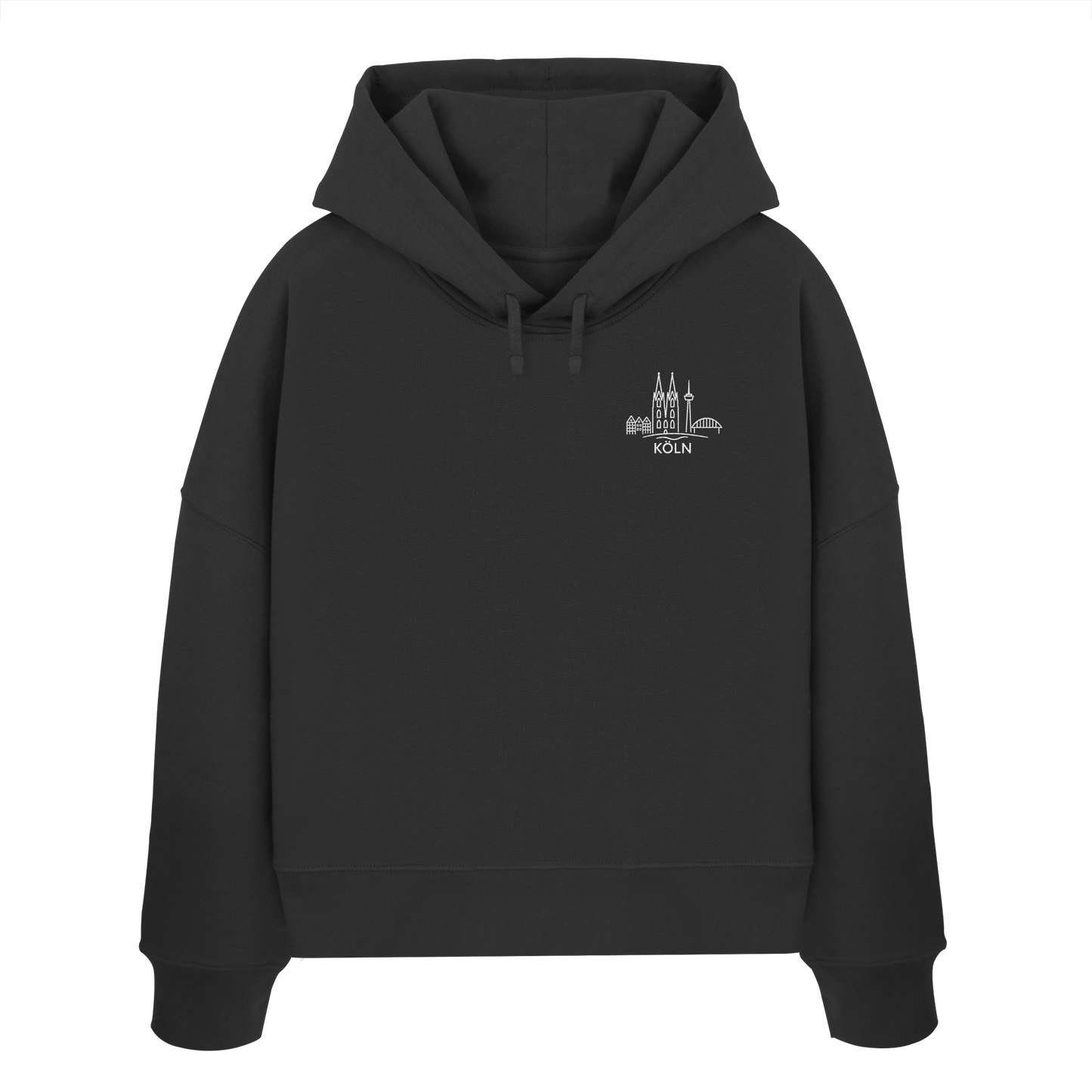 Köln Skyline Stick - Womens Organic Boxcut Hoodie