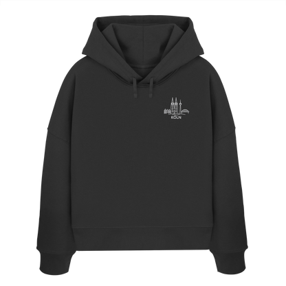 Köln Skyline Stick - Womens Organic Boxcut Hoodie