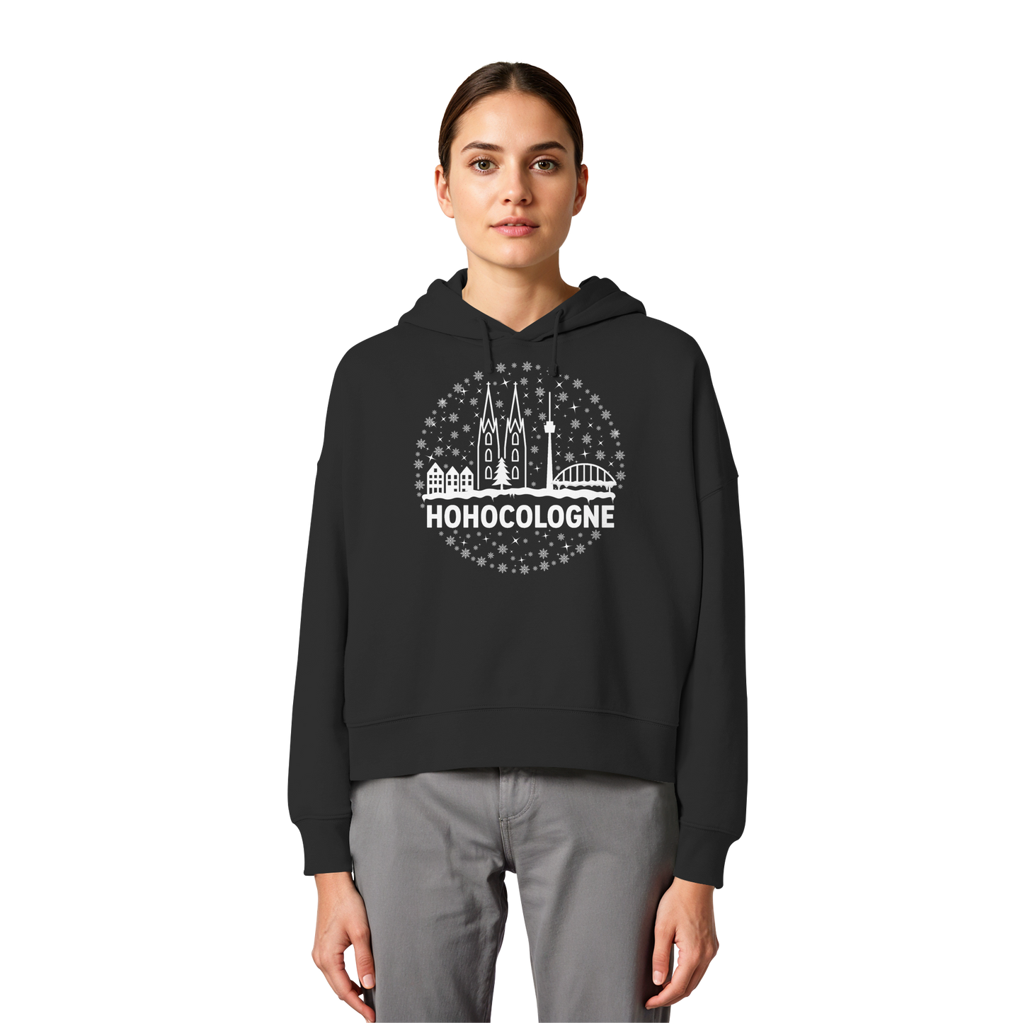 HOHOCologne Druck - Womens Organic Boxcut Hoodie