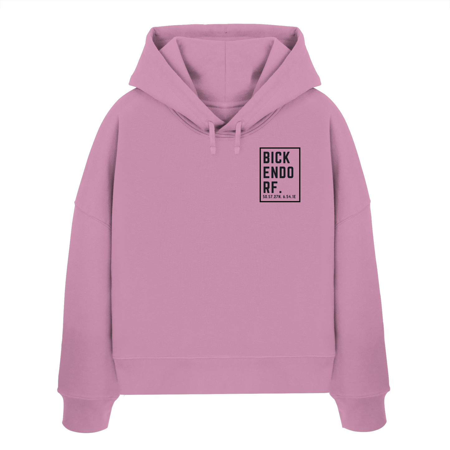 Bickendorf Koordinaten (kleiner Druck auf der Brust) - Womens Organic Boxcut Hoodie