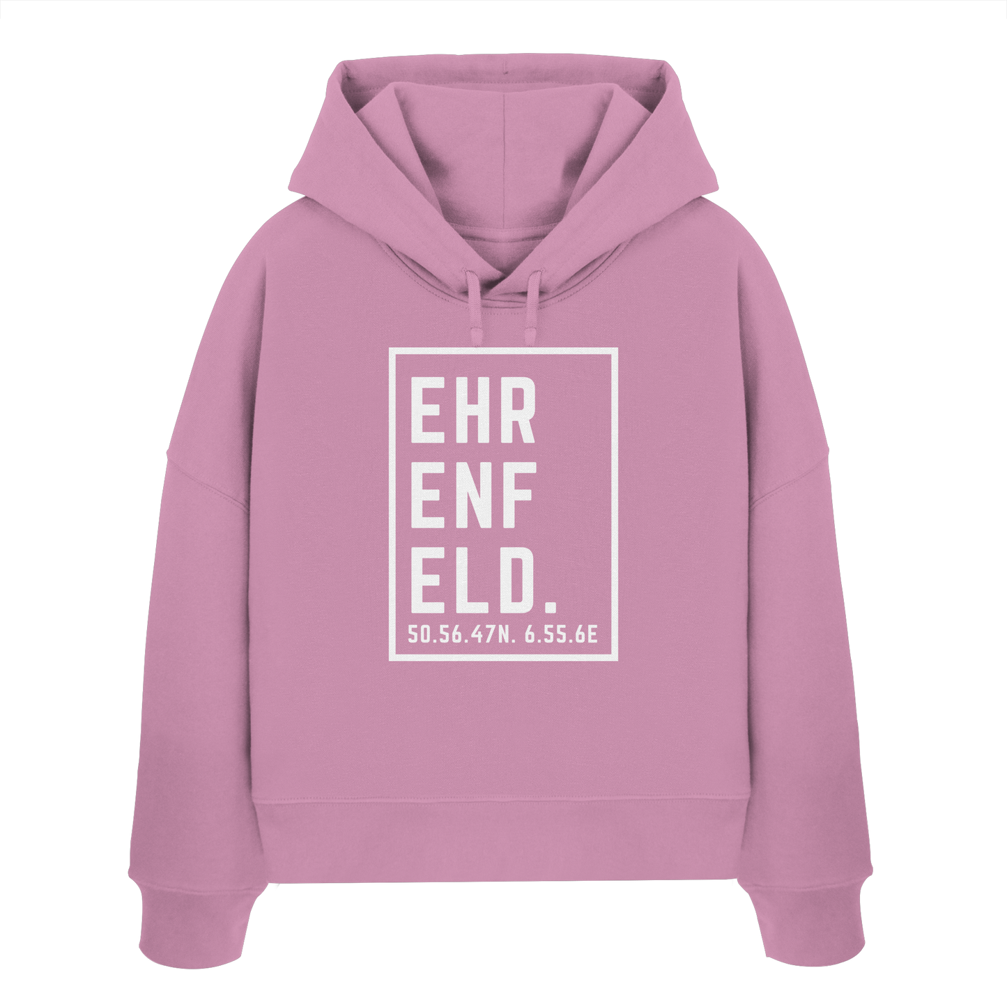 Ehrenfeld Koordinaten (großer Druck auf der Brust) - Womens Organic Boxcut Hoodie