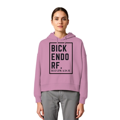 Bickendorf Koordinaten (großer Druck auf der Brust) - Womens Organic Boxcut Hoodie