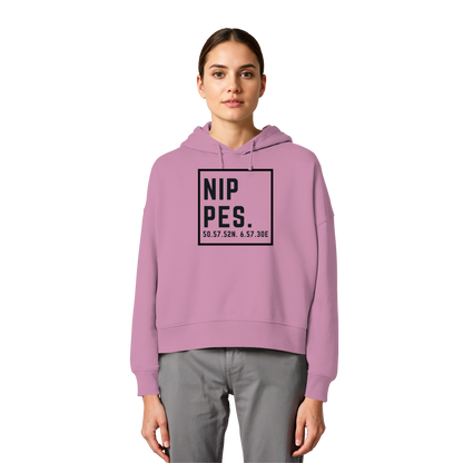 Nippes Koordinaten (großer Druck auf der Brust) - Womens Organic Boxcut Hoodie
