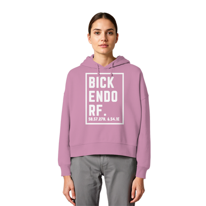 Bickendorf Koordinaten (großer Druck auf der Brust) - Womens Organic Boxcut Hoodie