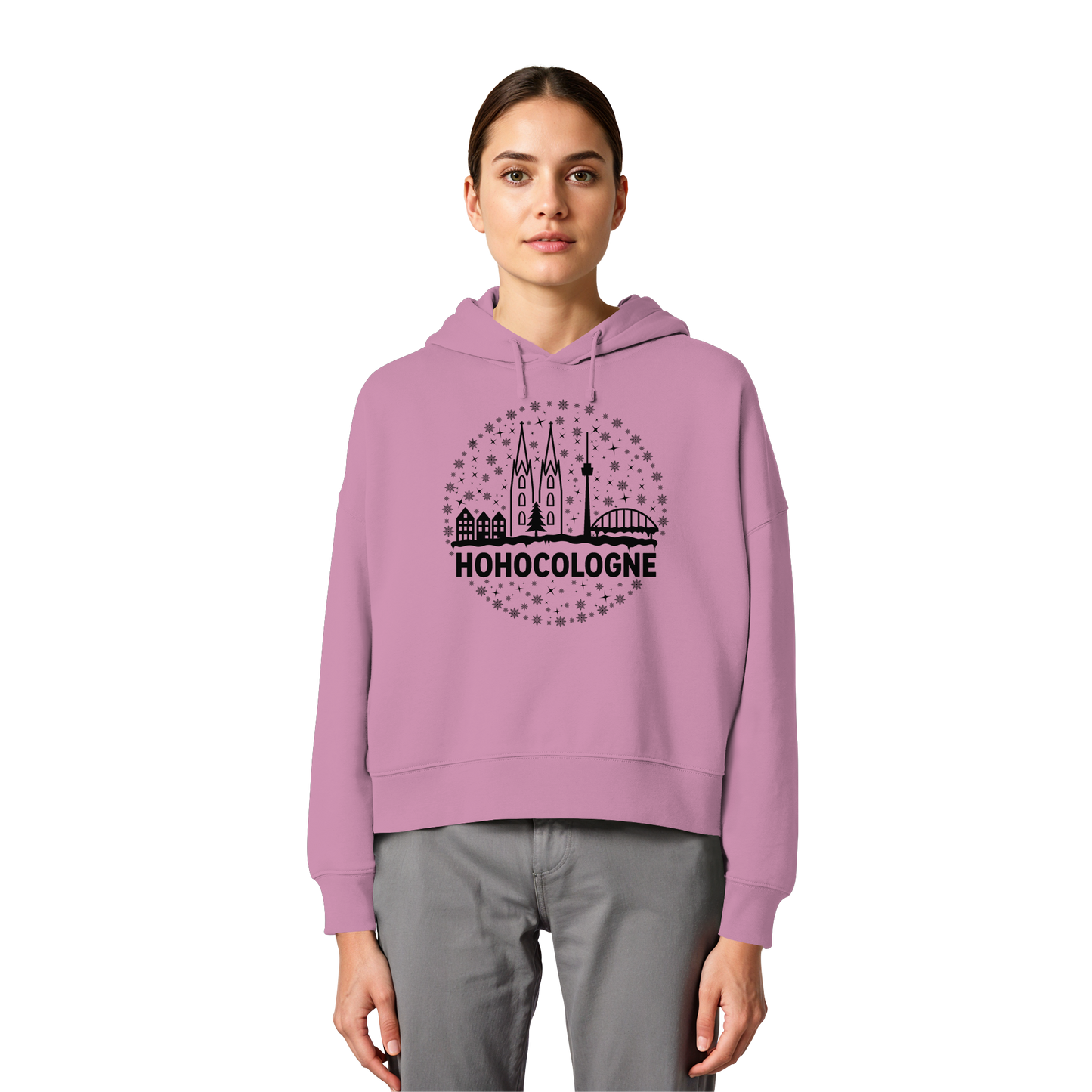 HOHOCologne Druck - Womens Organic Boxcut Hoodie