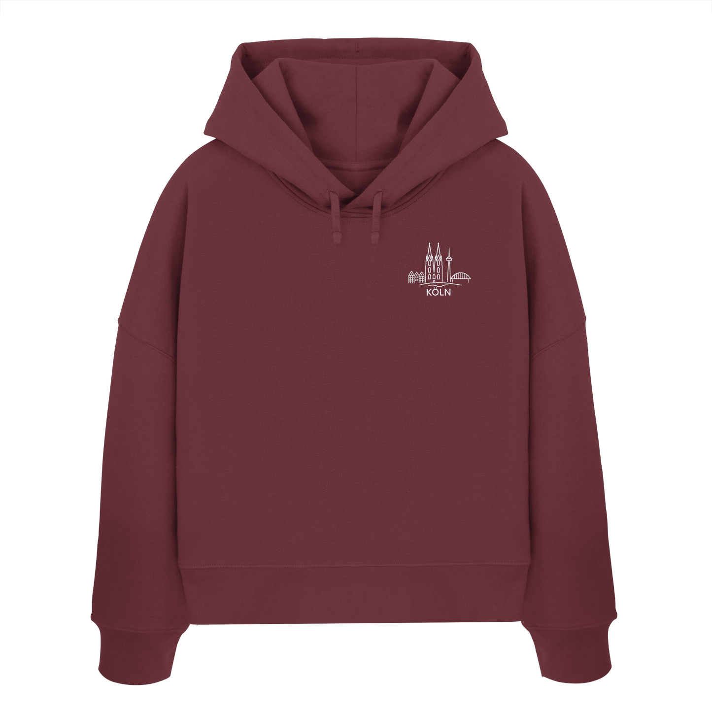 Köln Skyline Stick - Womens Organic Boxcut Hoodie