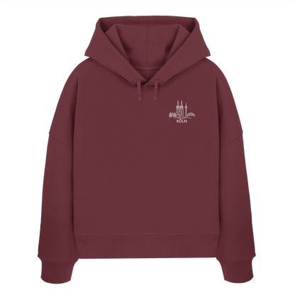 Köln Skyline Stick - Womens Organic Boxcut Hoodie