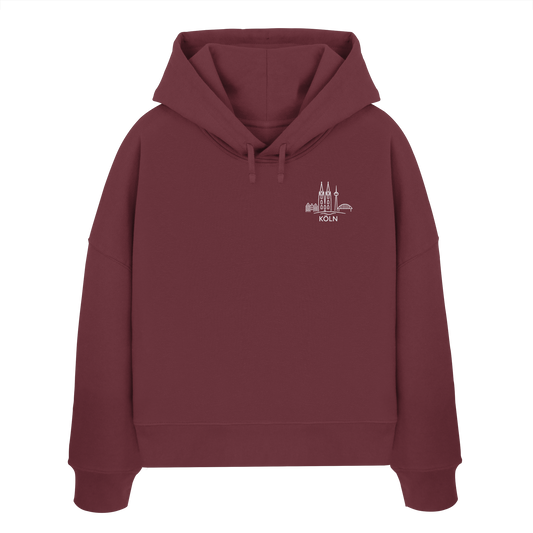 Köln Skyline Stick - Womens Organic Boxcut Hoodie