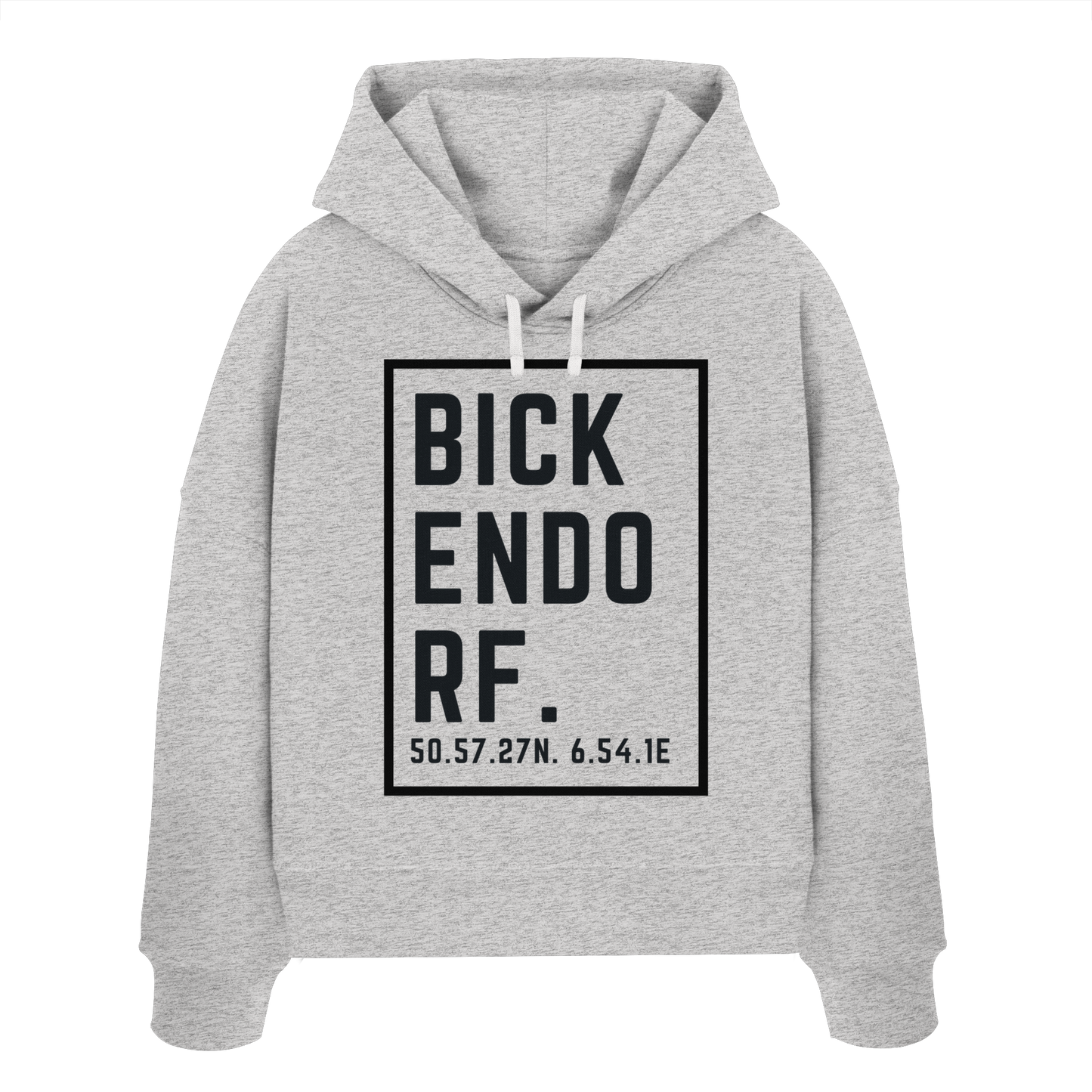 Bickendorf Koordinaten (großer Druck auf der Brust) - Womens Organic Boxcut Hoodie