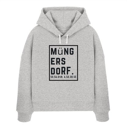 Müngersdorf Koordinaten (großer Druck auf der Brust) - Womens Organic Boxcut Hoodie
