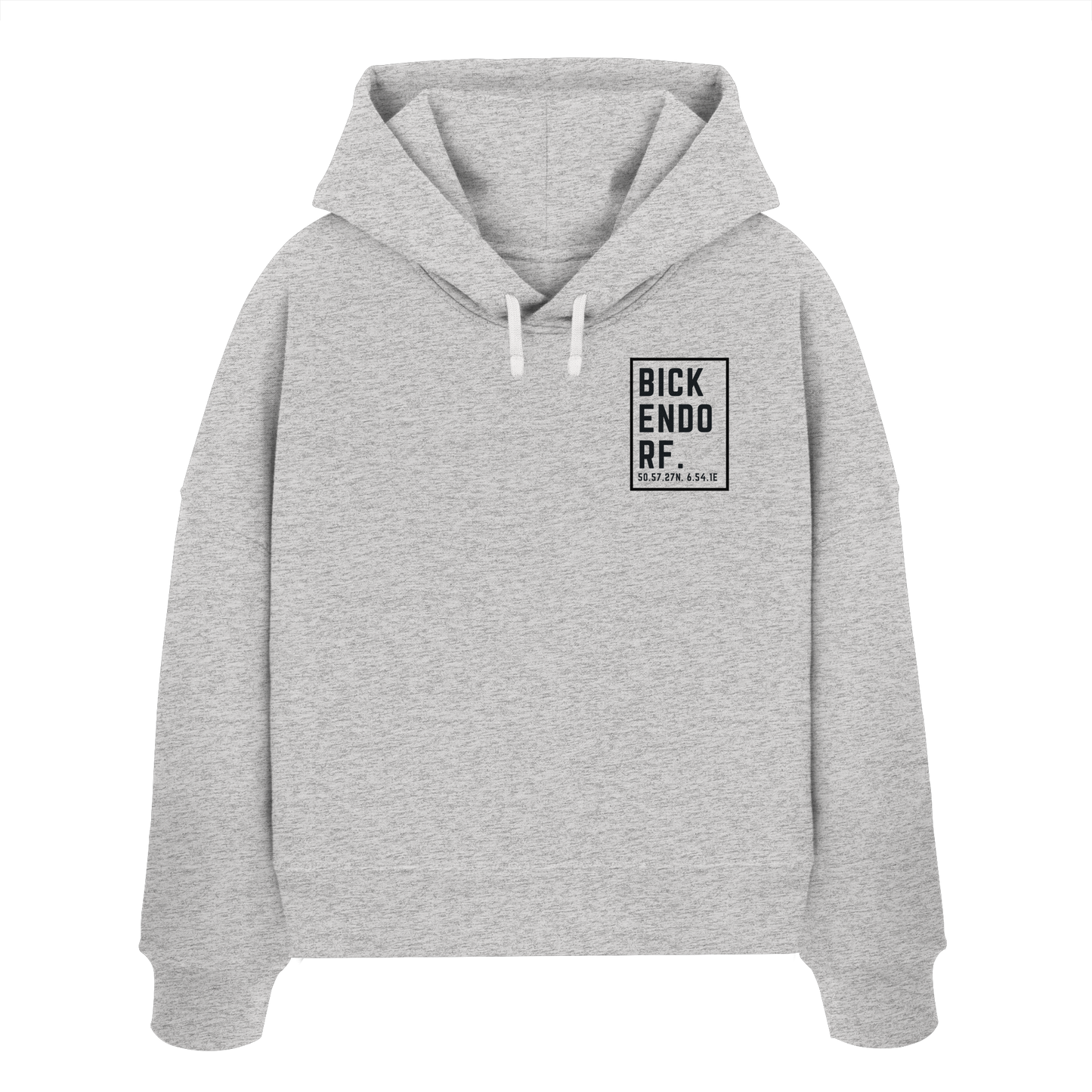 Bickendorf Koordinaten (kleiner Druck auf der Brust) - Womens Organic Boxcut Hoodie