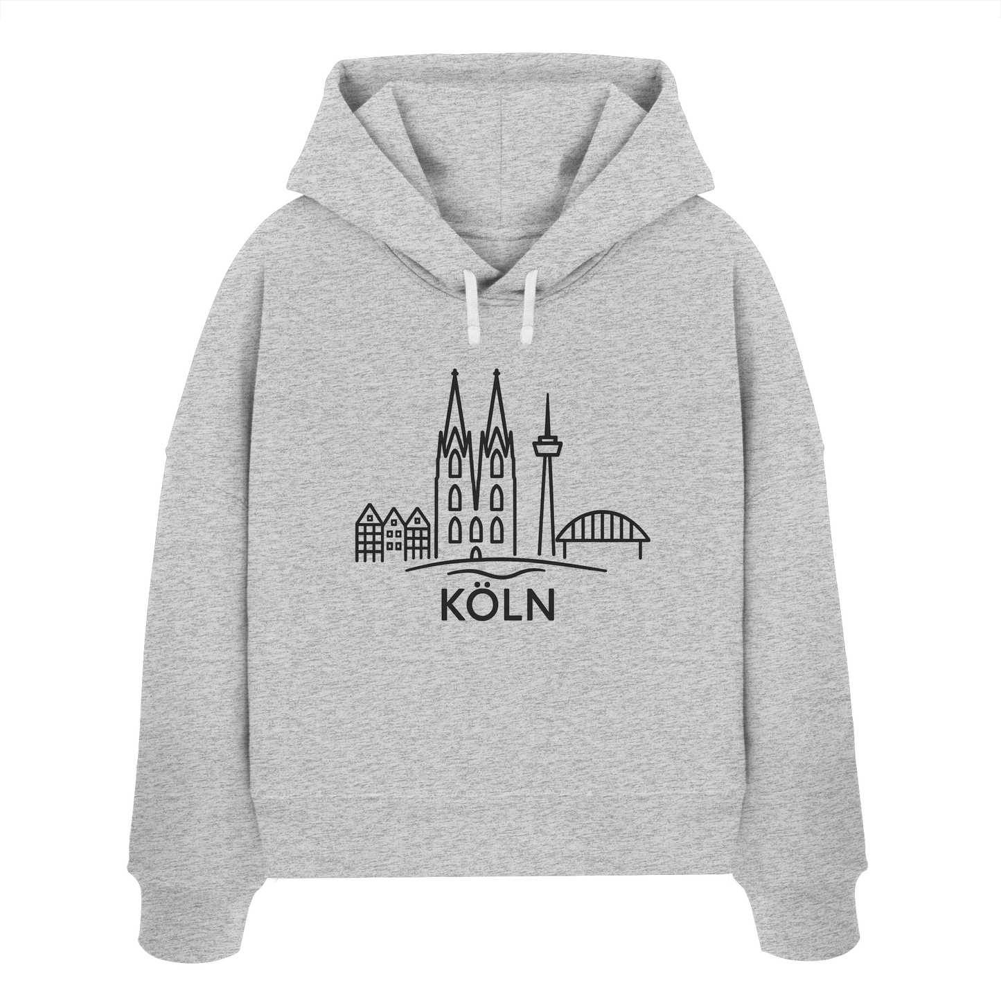 Köln Skyline (großer Druck auf der Brust) - Womens Organic Boxcut Hoodie