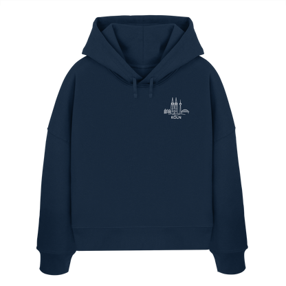 Köln Skyline Stick - Womens Organic Boxcut Hoodie