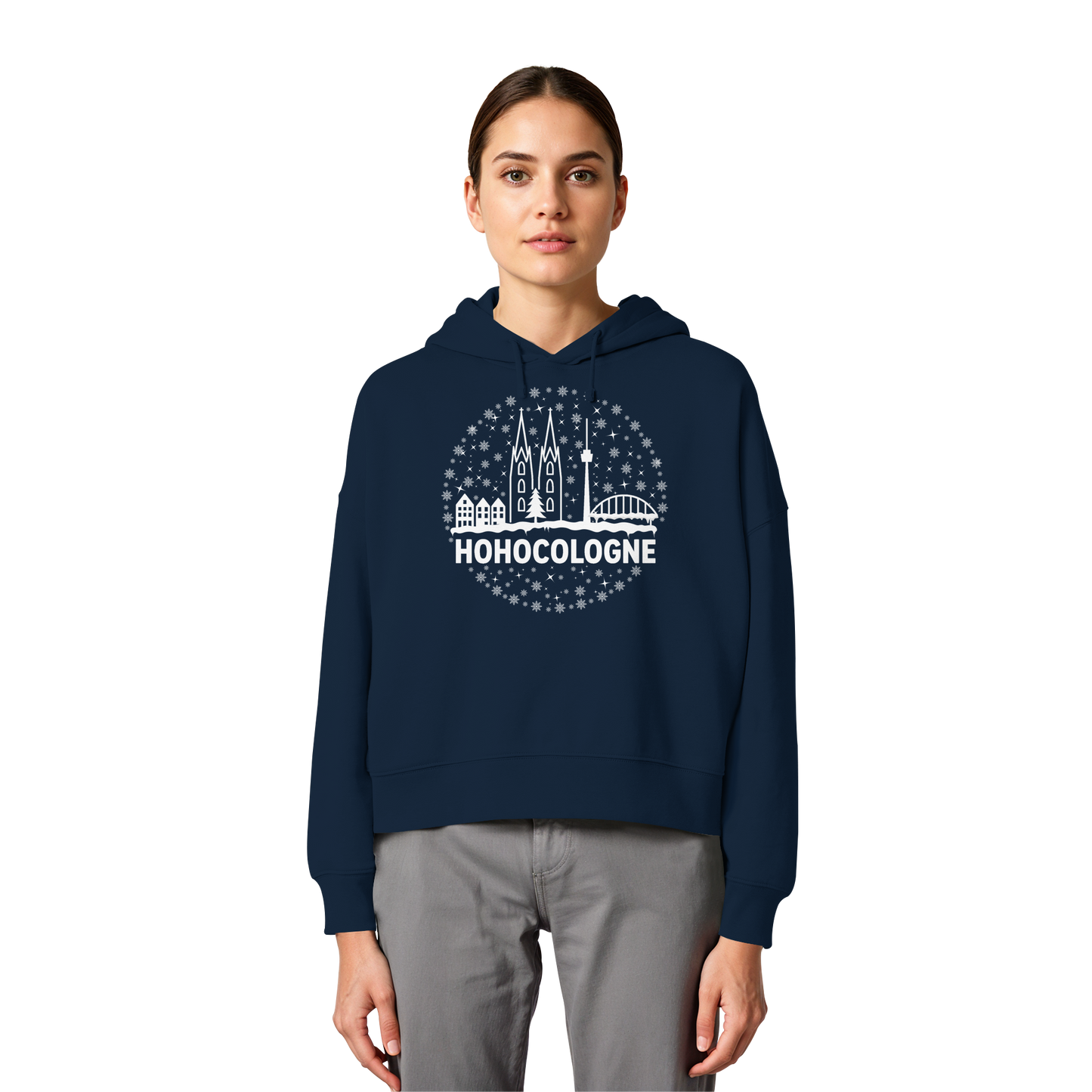 HOHOCologne Druck - Womens Organic Boxcut Hoodie
