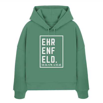Ehrenfeld Koordinaten (großer Druck auf der Brust) - Womens Organic Boxcut Hoodie