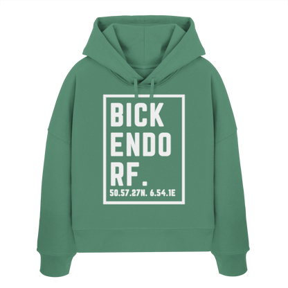 Bickendorf Koordinaten (großer Druck auf der Brust) - Womens Organic Boxcut Hoodie
