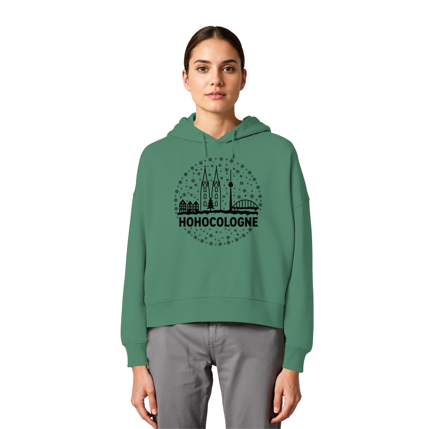 HOHOCologne Druck - Womens Organic Boxcut Hoodie