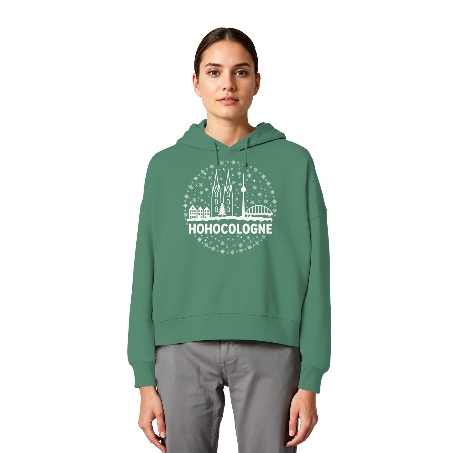 HOHOCologne Druck - Womens Organic Boxcut Hoodie