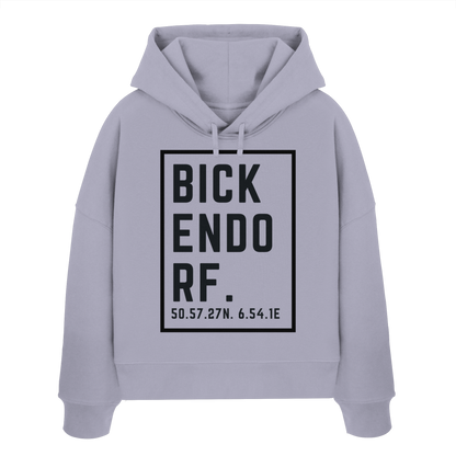 Bickendorf Koordinaten (großer Druck auf der Brust) - Womens Organic Boxcut Hoodie