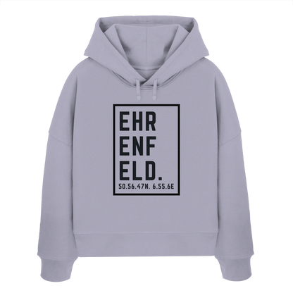 Ehrenfeld Koordinaten (großer Druck auf der Brust) - Womens Organic Boxcut Hoodie